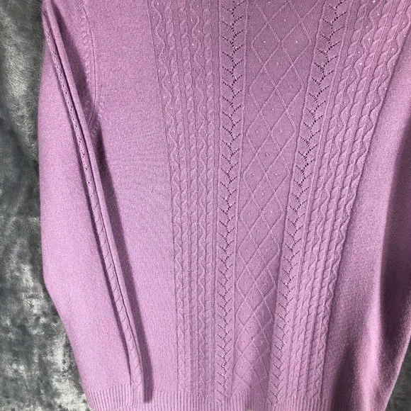 Classic Elements Petite Women’s Sweater Plum Size Small - Picture 7 of 13